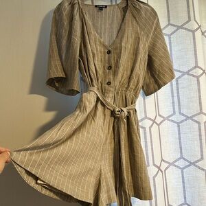 Linen khaki pin striped jumper brand new
